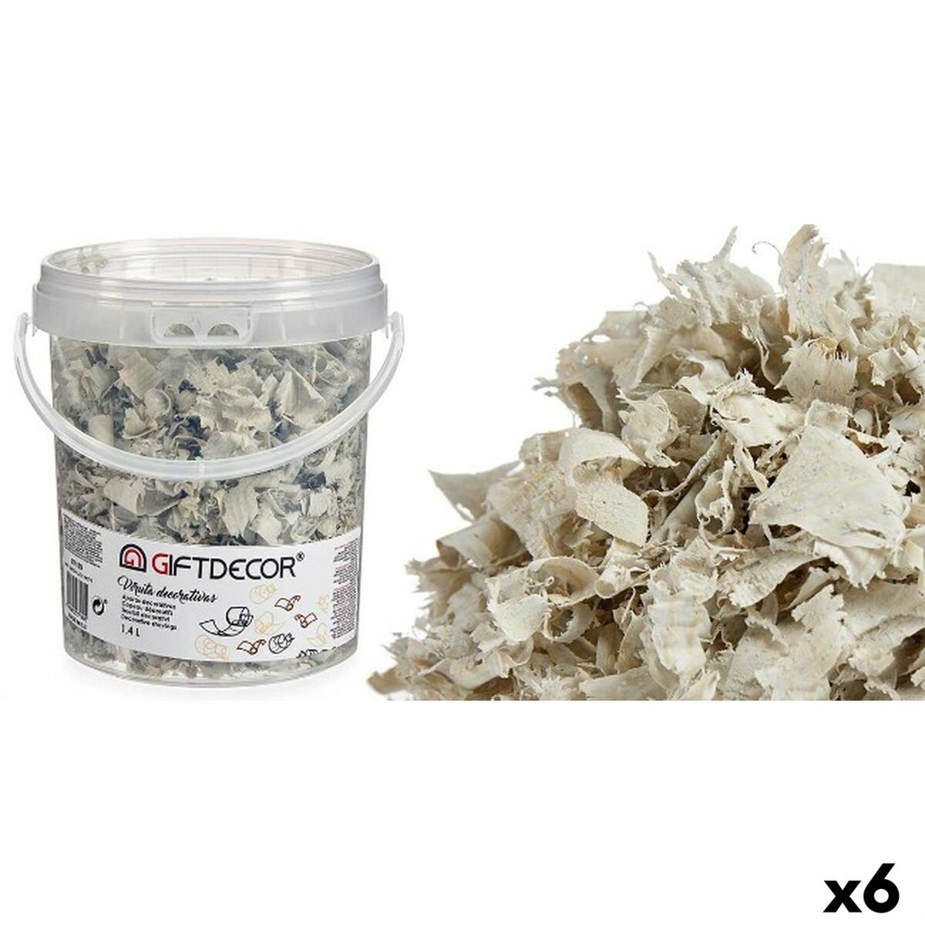 Decorative Shavings Gift Decor VIRUTA-GRIS CL Light grey 1,4 L (6 Units)