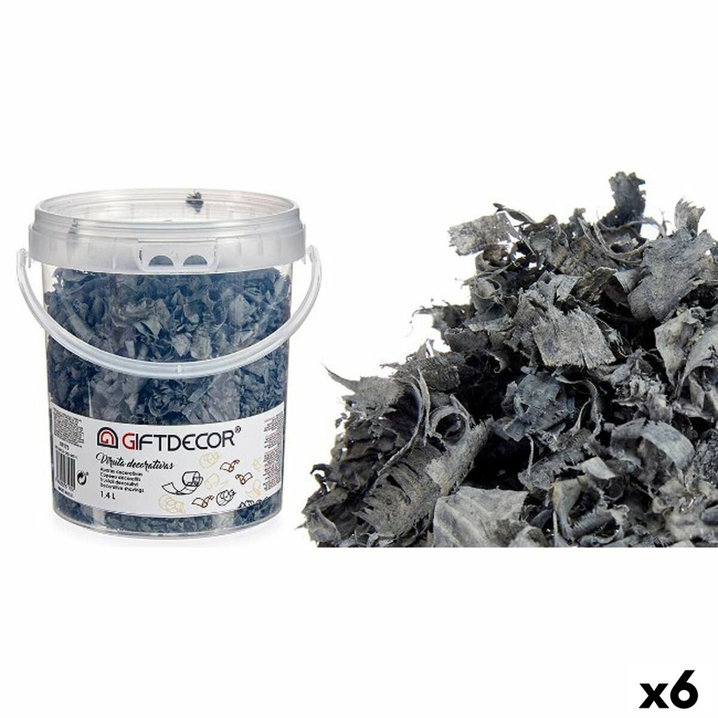 Decorative Shavings Gift Decor VIRUTA-GRIS OSC Dark grey 1,4 L (6 Units)