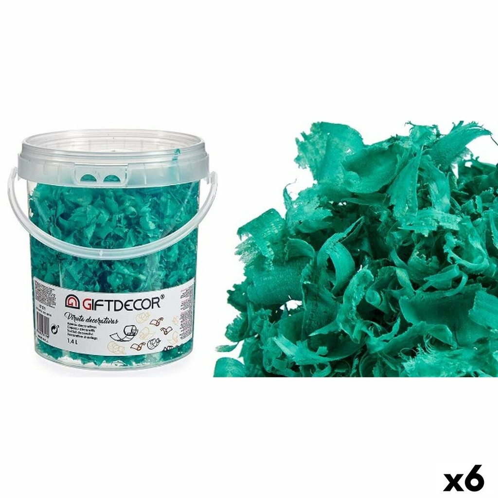 Decorative Shavings Gift Decor VIRUTA-TURQUESA Turquoise 1,4 L (6 Units)