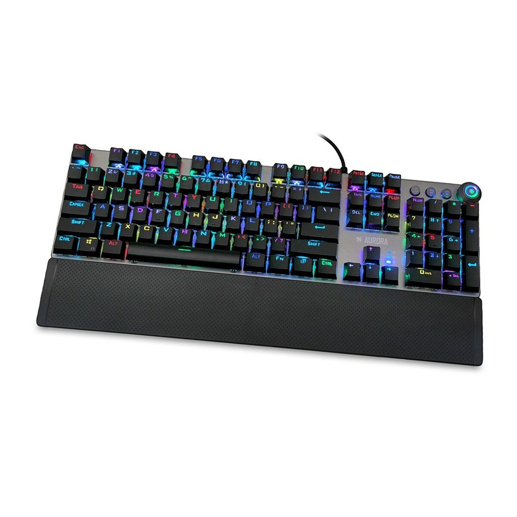 Teclado Ibox AURORA K-4 Negro Negro/Plateado QWERTY