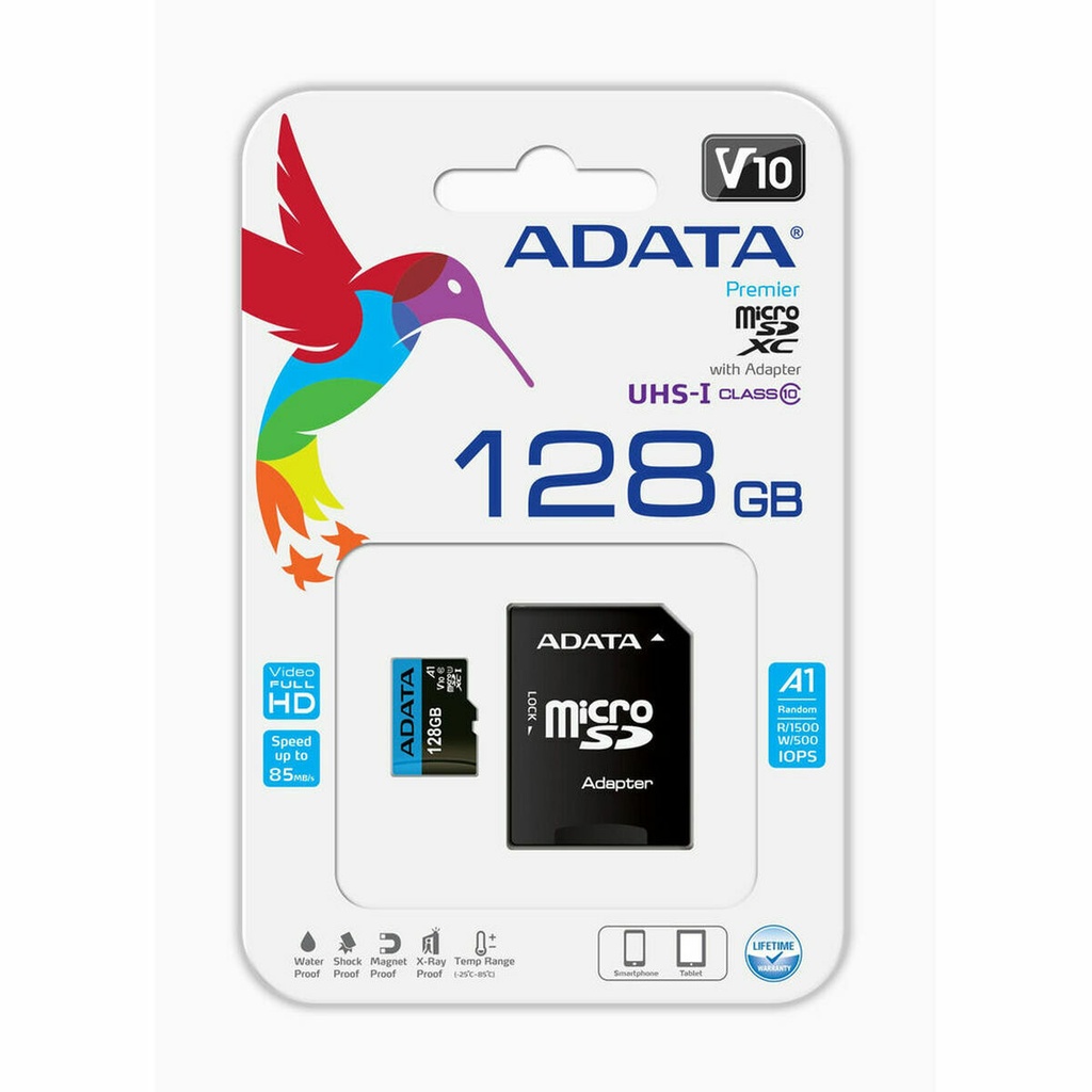 Tarjeta de Memoria Micro SD con Adaptador Adata Premier 128 GB