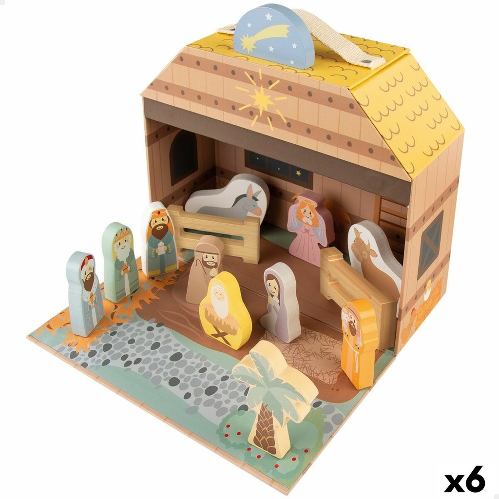 Christmas nativity set Woomax 24,5 x 20,5 x 24,5 cm (15 Pieces) (6 Units)
