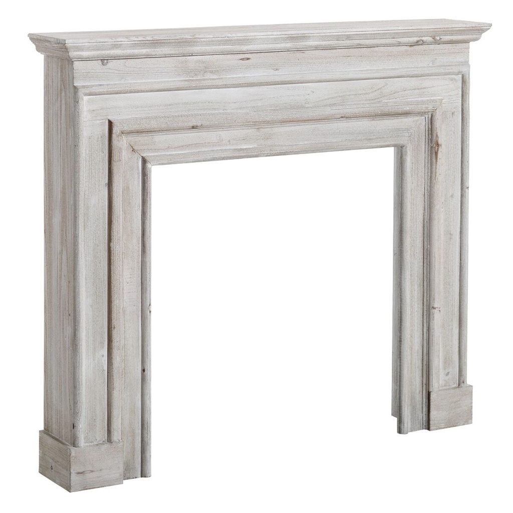 Frontal de chimenea Blanco Madera de abeto Madera MDF 117 x 20 x 102 cm