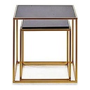 Juego de 2 mesas Negro Dorado 50 x 50 x 50 cm
