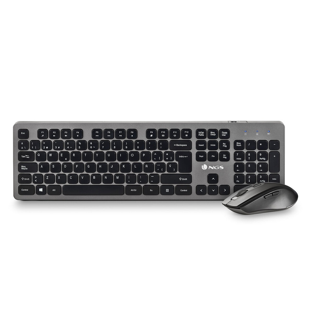 Teclado y Ratón Inalámbrico NGS IDOL KIT Qwerty Español