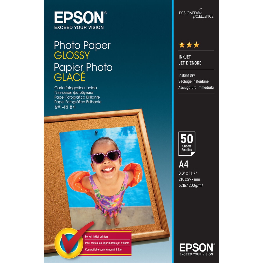 Pack de Tinta y Papel Fotográfico Epson C13S042539 A5 A4 (50 Unidades) (1 unidad)