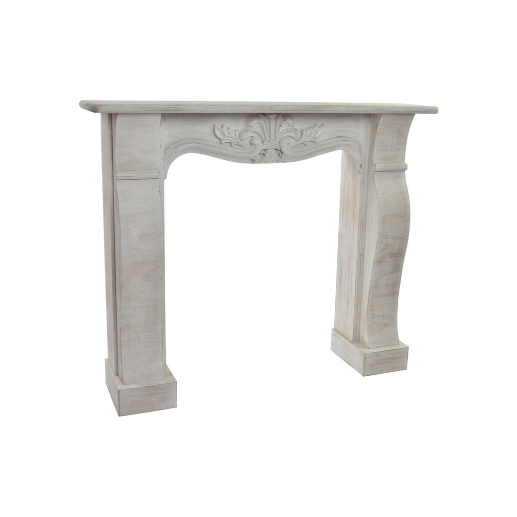 Frontal de chimenea Home ESPRIT Blanco Abeto Cottage Acabado envejecido 88 cm 125 x 27 x 104 cm 123 X 26,5 X 105 cm