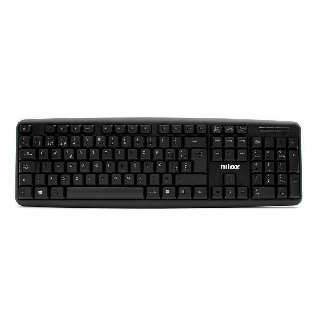 Teclado Nilox NXKBE000002 Negro Qwerty Español