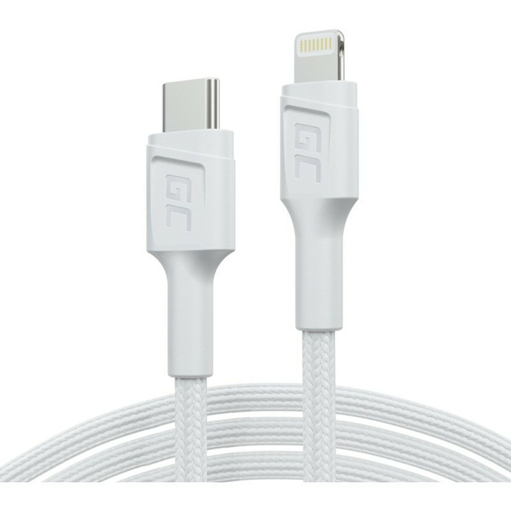 USB Cable Green Cell KABGC29W White 2 m