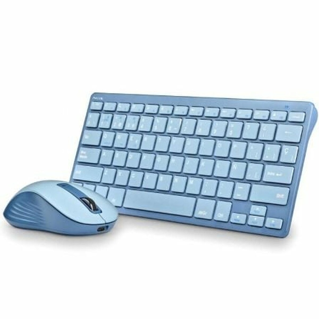 Teclado y Ratón NGS FANTASYKITBLUE Qwerty Español Azul Rosa