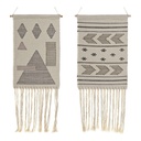 Hanging decoration DKD Home Decor Ethnic Black Cream Geometric Boho 46 x 1 x 64 cm (2 Units)