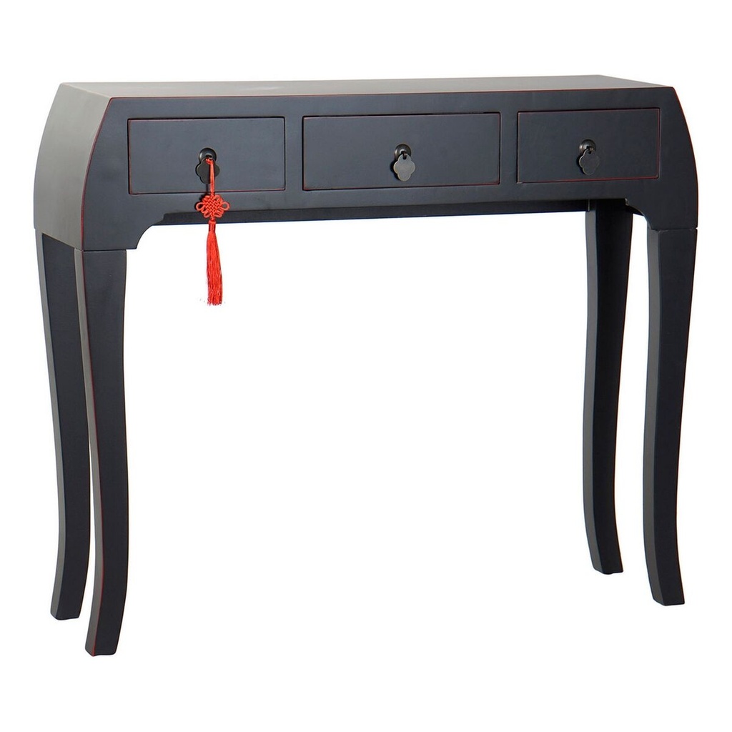 Hall Table with 3 Drawers DKD Home Decor Black 96 x 26 x 80 cm