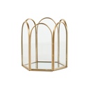 Caja-Joyero Home ESPRIT Dorado Metal Cristal 9,2 X 8,2 X 9,5 cm