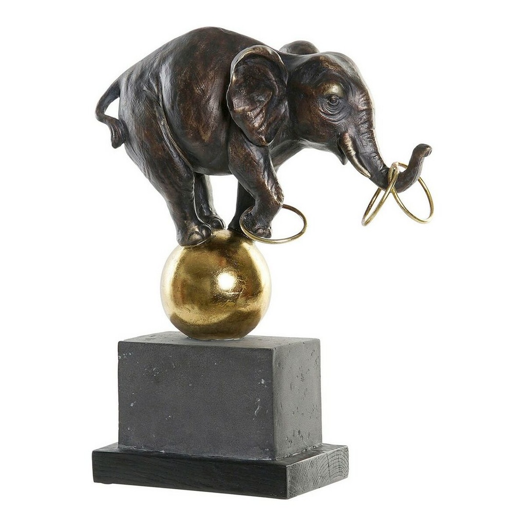 Decorative Figure DKD Home Decor Black Golden Elephant Modern 31 x 13 x 41 cm