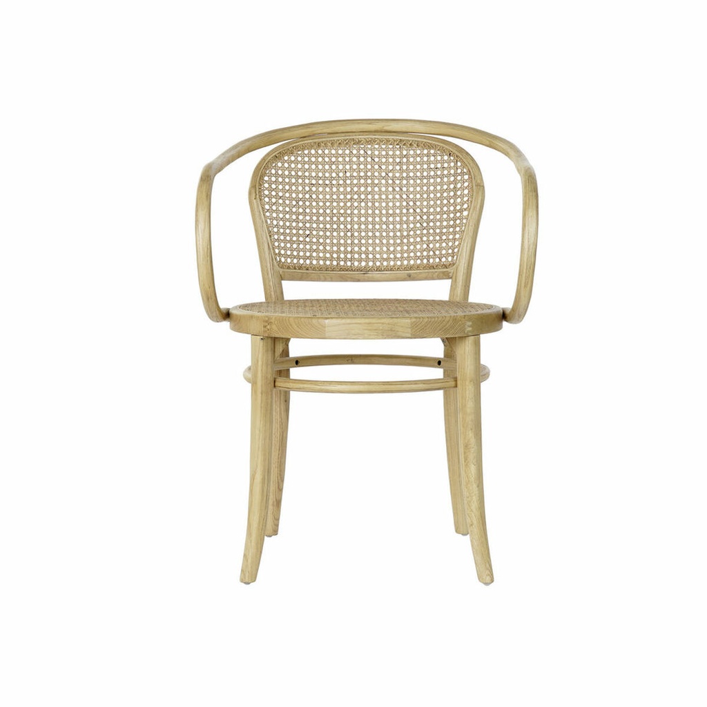Silla de Comedor DKD Home Decor Natural Ratán Madera de olmo 58 x 58 x 79,5 cm