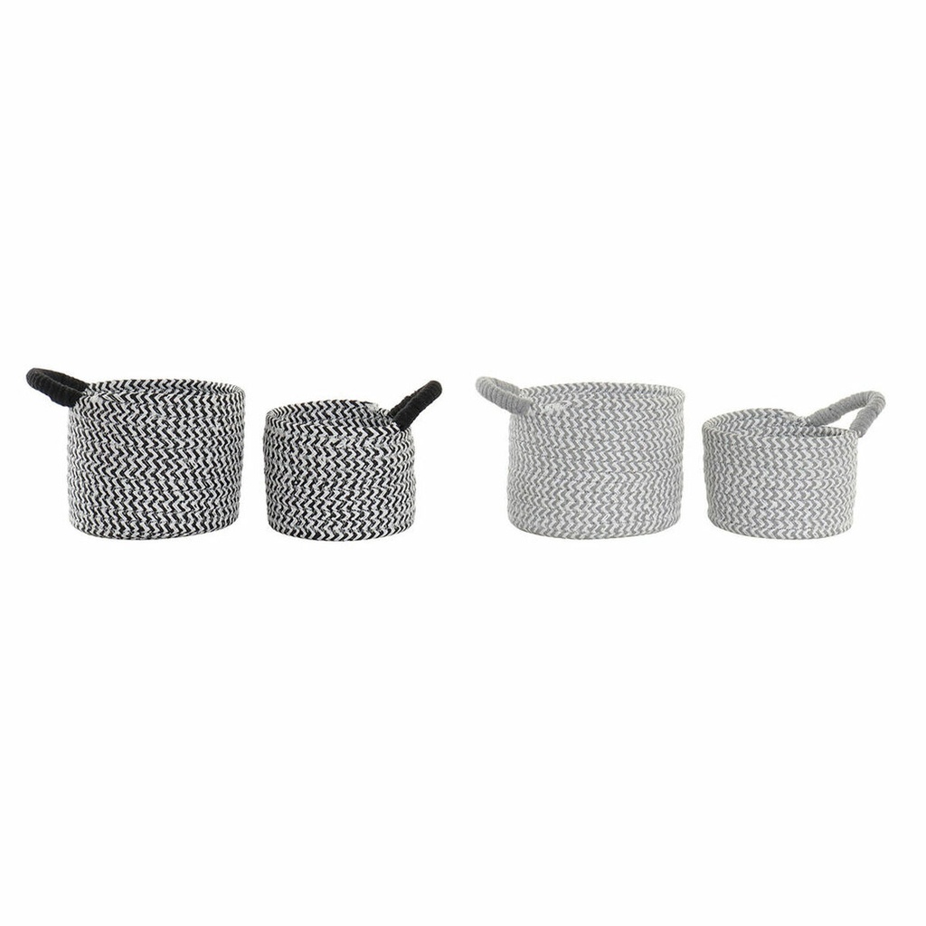Juego de Cestas DKD Home Decor Fibra natural 18 x 18 x 14 cm