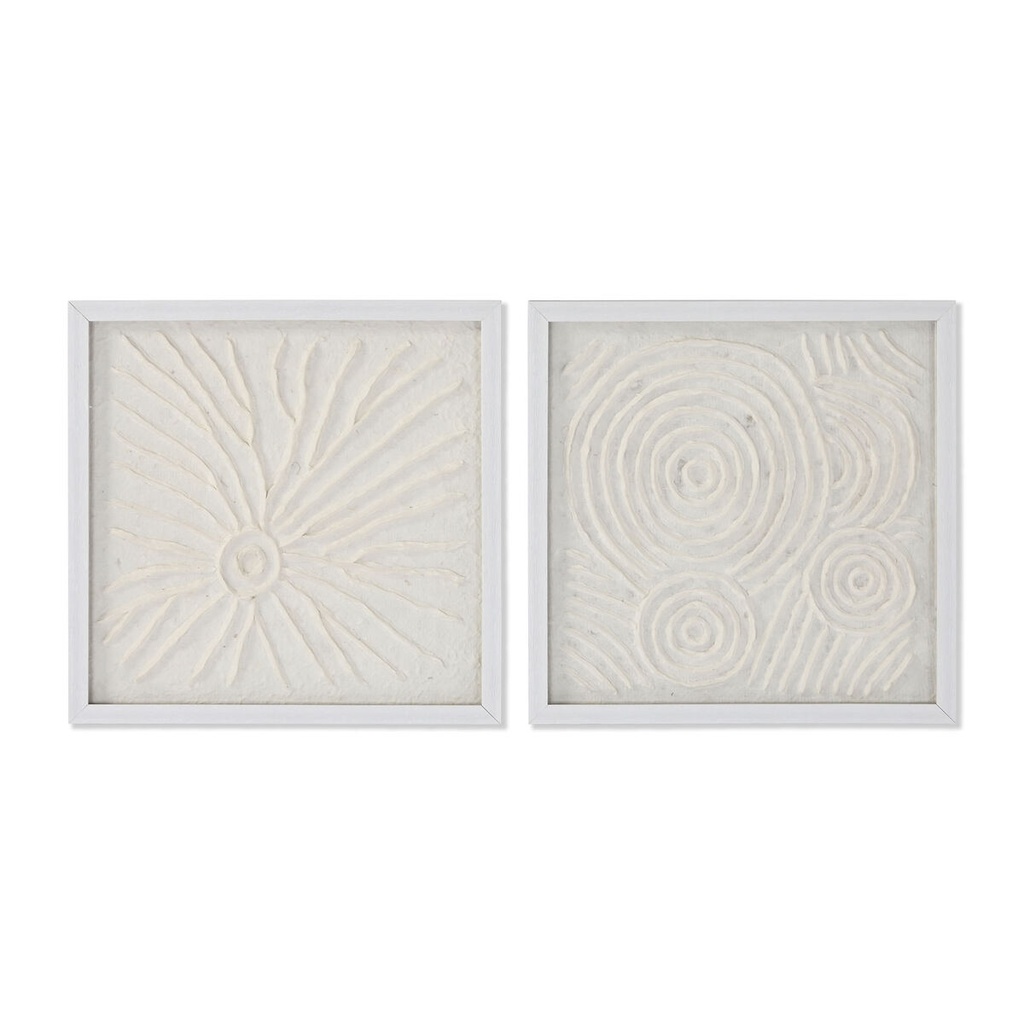 Set of 2 pictures Home ESPRIT Paper Crystal 35 x 2 x 35 cm