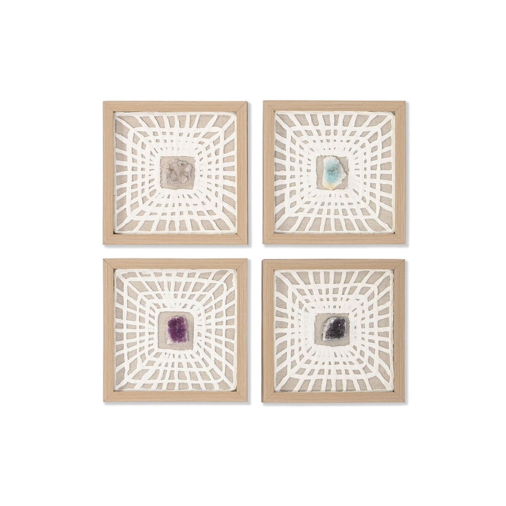 Cuadro Home ESPRIT Blanco Natural Moderno 22 x 2 x 22 cm