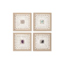 Set of 4 pictures Home ESPRIT Paper Crystal 22 x 2 x 22 cm