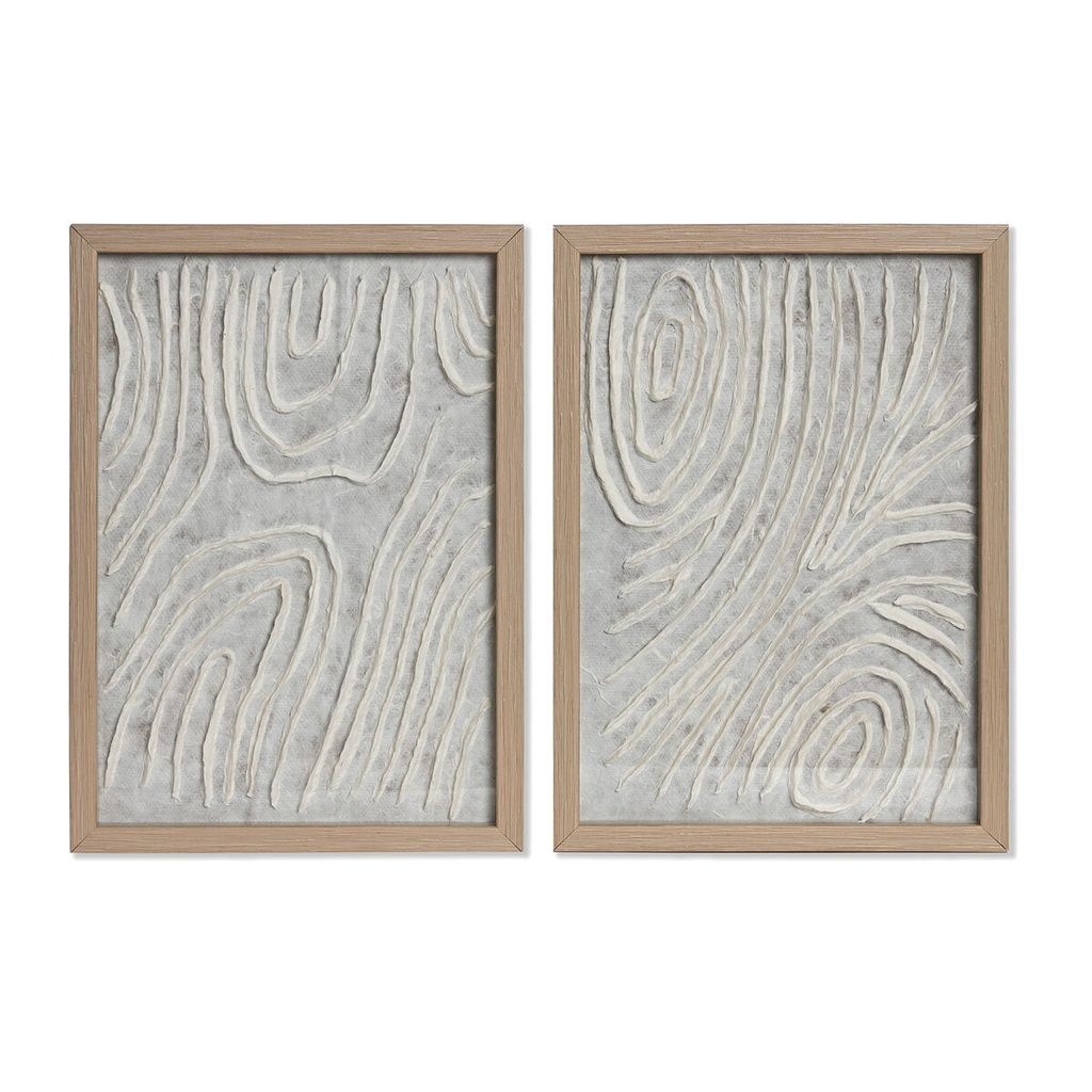 Cuadro Home ESPRIT Blanco Natural Escandinavo 25 x 2 x 35 cm