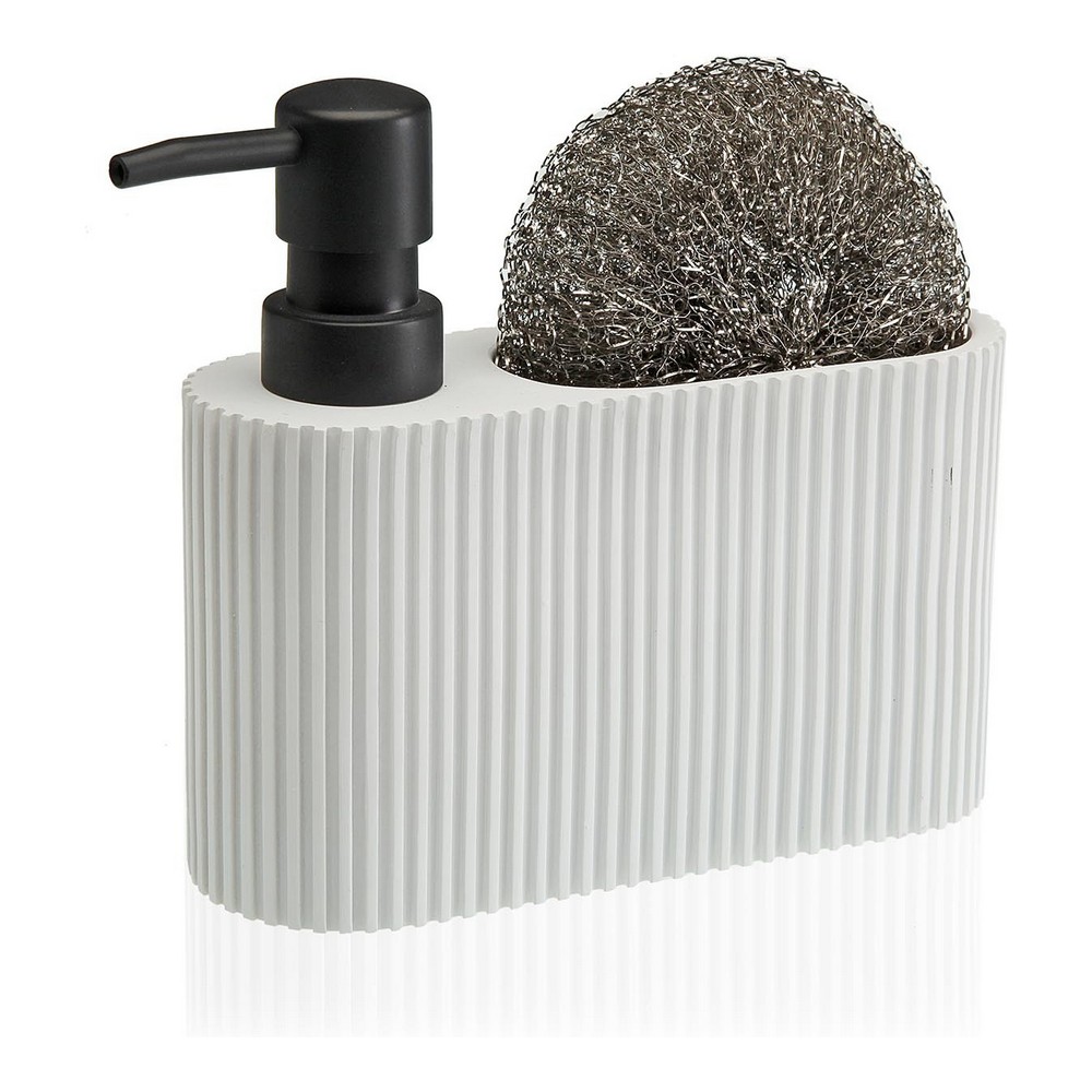 2-in-1 Soap Dispenser for the Kitchen Sink Versa Resin Ceramic 5,5 x 15,5 x 16,5 cm White