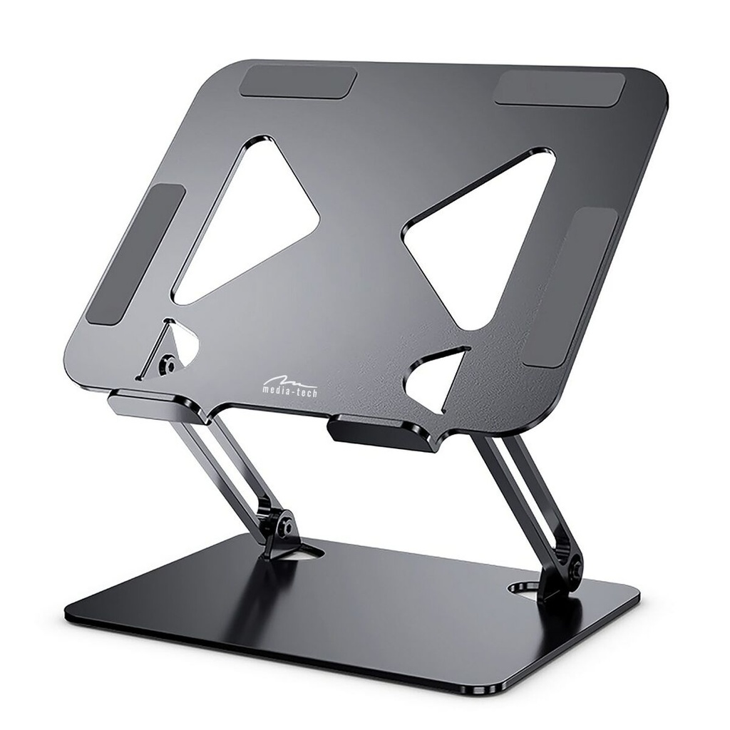 Soporte para Portátil Plegable y Regulable Media Tech MT2661 Silicona Aluminio Acero al carbono
