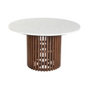 Dining Table Home ESPRIT Acacia Terrazo 130 x 130 x 76 cm
