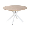 Dining Table Home ESPRIT White Brown Iron MDF Wood 120 x 120 x 75 cm