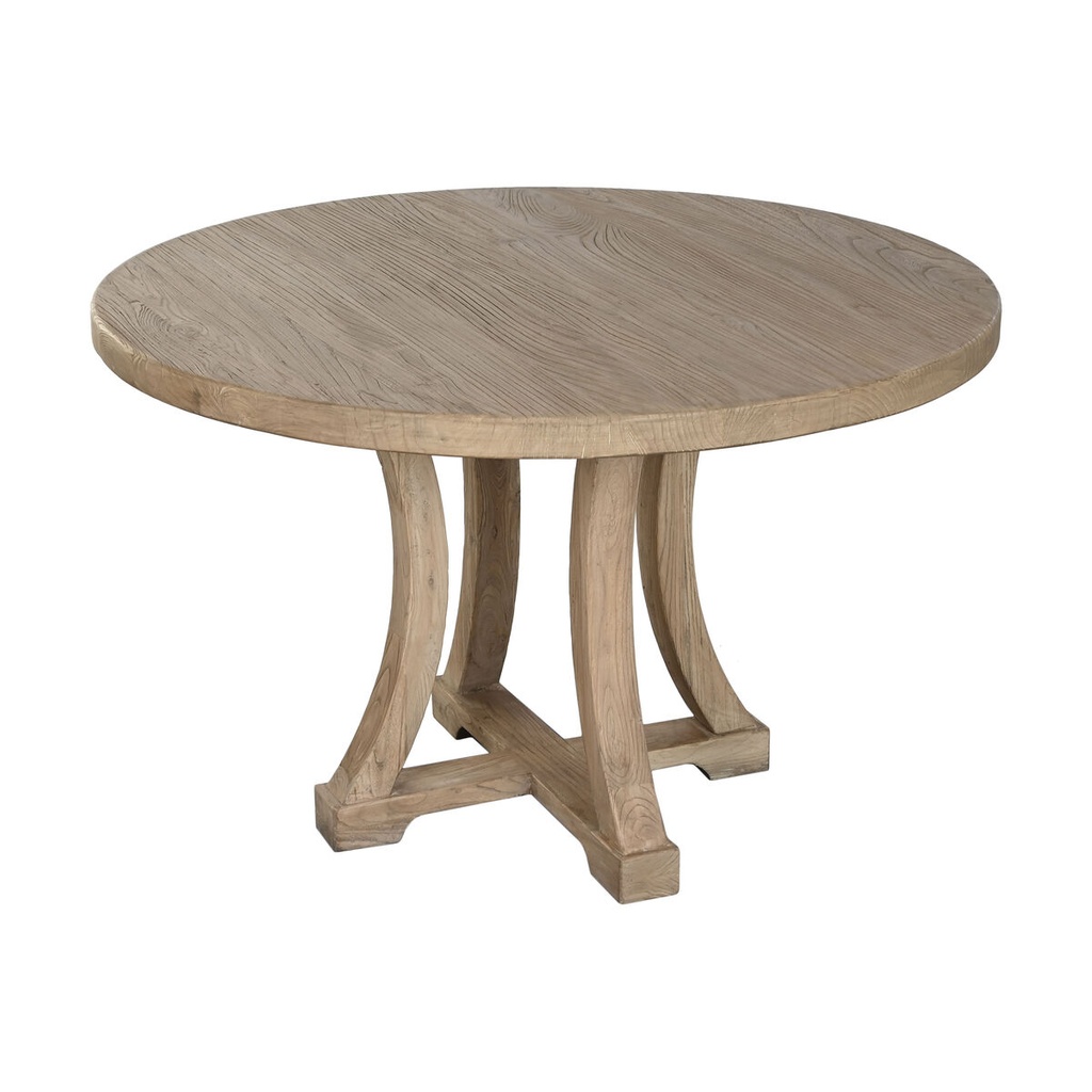Dining Table Home ESPRIT Natural Elm wood 120 x 120 x 76 cm