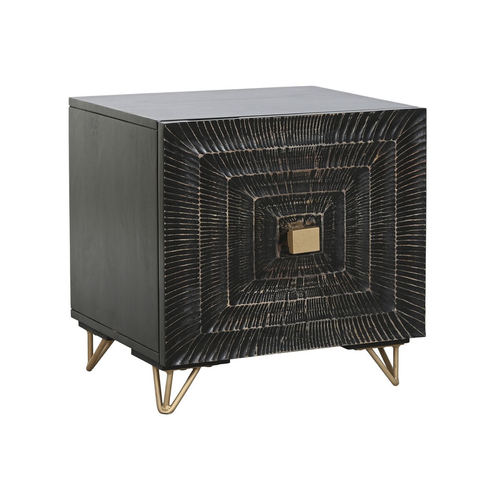 Nightstand Home ESPRIT Black Golden 50 x 40 x 50 cm