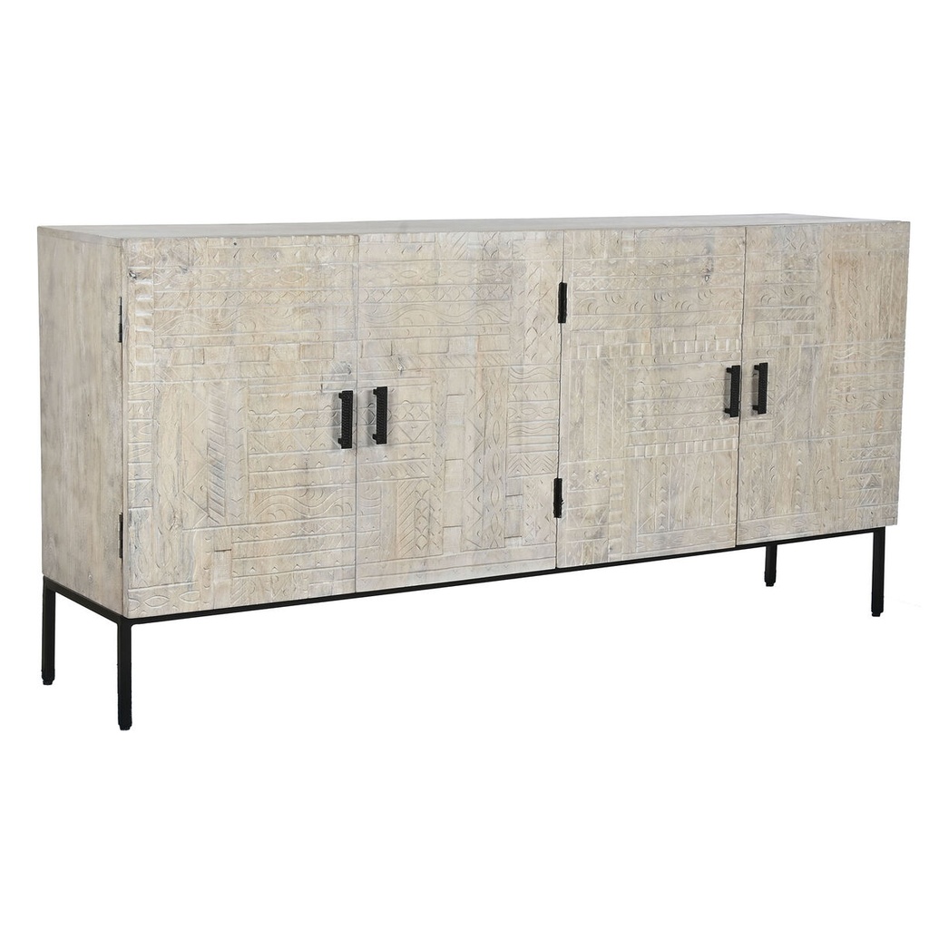 Sideboard Home ESPRIT White Metal Mango wood 180 x 40 x 85 cm