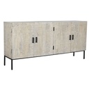 Aparador Home ESPRIT Blanco Metal Madera de mango 180 x 40 x 85 cm