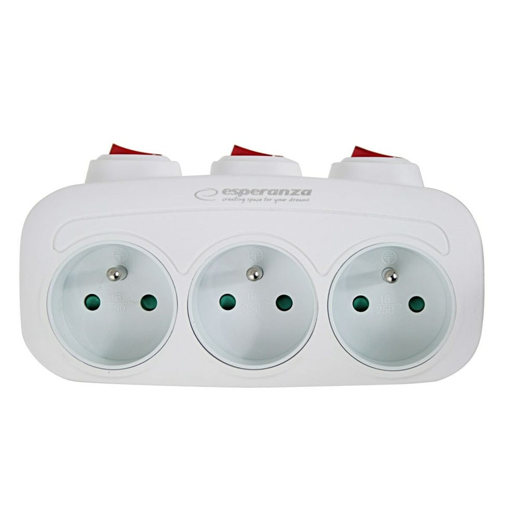 Plug adapter Esperanza ELK307W 3 Plugs