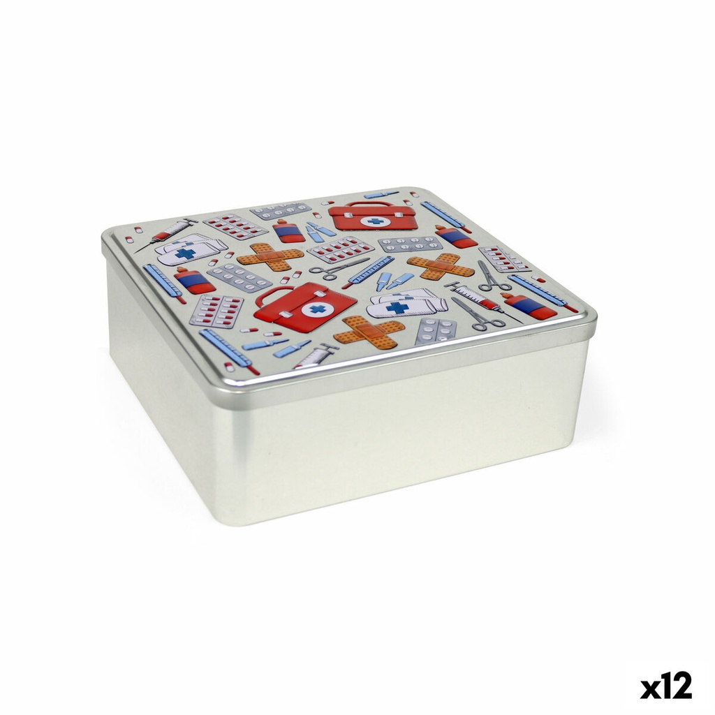 Caja Multiusos Confortime Nurse Metal 23,7 x 22,2 x 8,9 cm (12 Unidades)