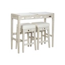 Conjunto de Mesa con Sillas Home ESPRIT Blanco Natural 112 x 40 x 96 cm