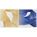 Cuadro Home ESPRIT Amarillo Azul Moderno 120 x 3,5 x 120 cm (2 Unidades)