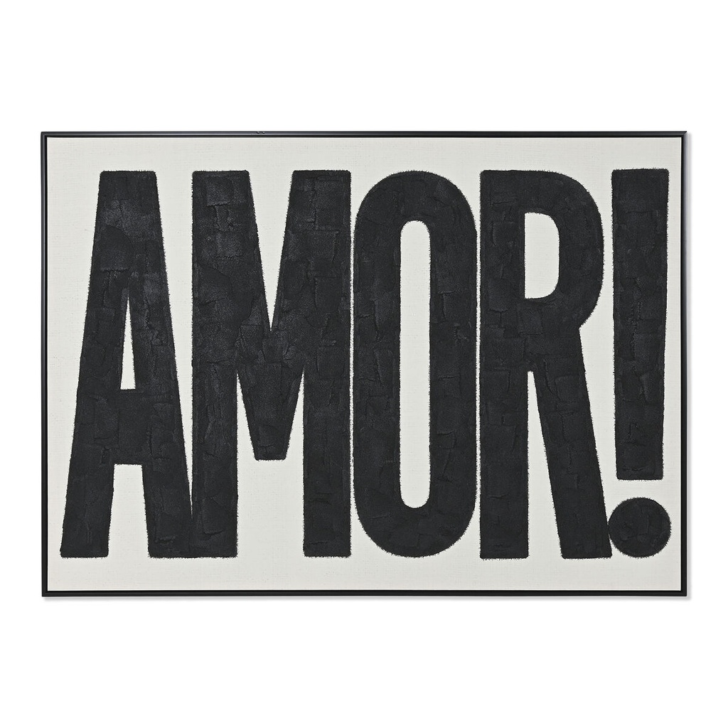 Cuadro Home ESPRIT Amor! Blanco Negro Moderno 103 x 4,5 x 143 cm