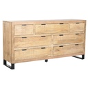 Chest of drawers Home ESPRIT Brown Black Alpino 180 x 45 x 91 cm