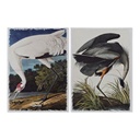 Cuadro DKD Home Decor Heron Pájaro Oriental (50 x 1,8 x 70 cm) (2 Unidades)