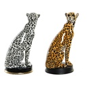 Decorative Figure DKD Home Decor White Black Orange Leopard Colonial 16 x 16 x 32 cm (2 Units) (2 Pieces)