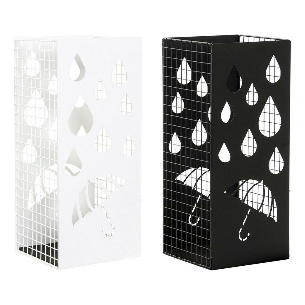 Umbrella stand DKD Home Decor Black Metal White (19.5 x 20 x 47.5 cm) (2 pcs)