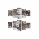 Cuadro DKD Home Decor Pino Lienzo Buda (5 pcs) (2 pcs)