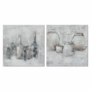 Cuadro DKD Home Decor 100 x 2,8 x 100 cm Jarrón Tradicional (2 Unidades)