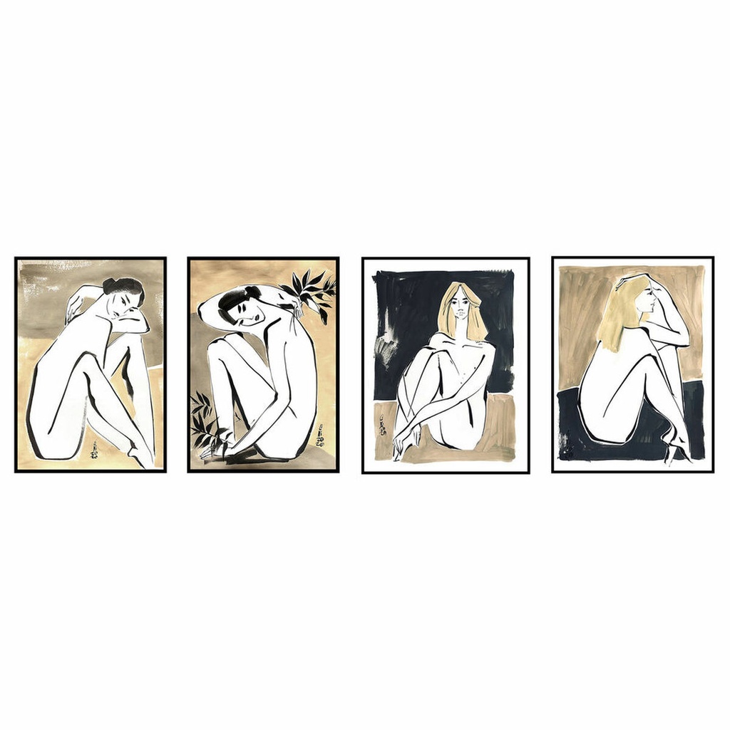 Cuadro DKD Home Decor Mujer Moderno (50 x 2,8 x 70 cm) (4 Unidades)