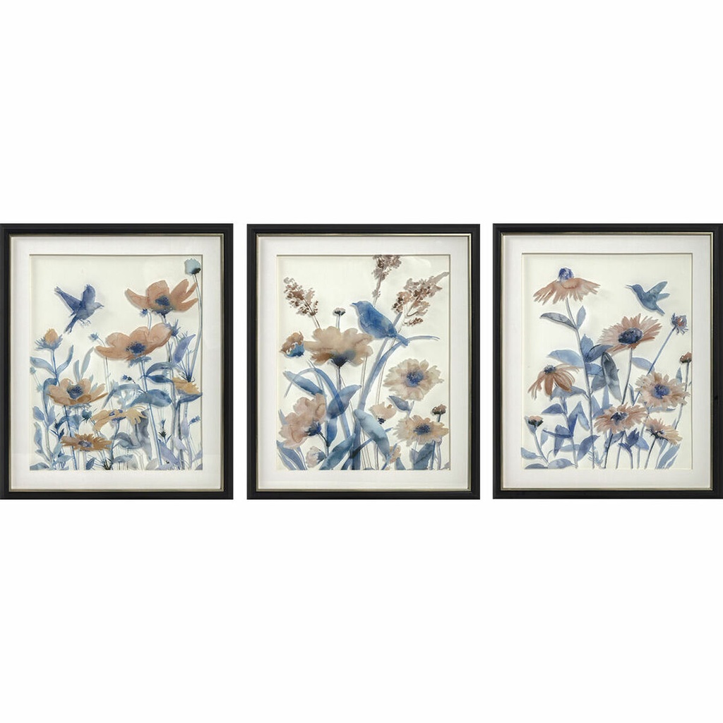 Cuadro DKD Home Decor Cristal Madera MDF 50 x 2 x 60 cm (3 Piezas)
