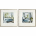 Cuadro DKD Home Decor Baños (2 Unidades) (32 x 2,5 x 32 cm)