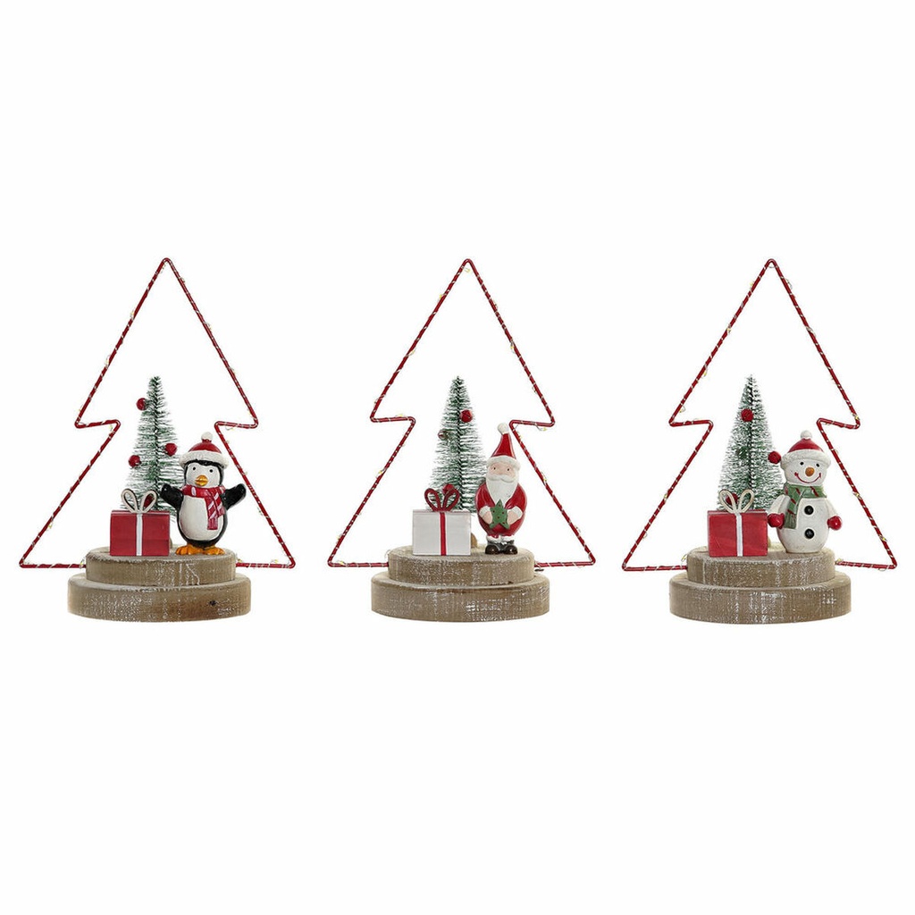Adorno Navideño DKD Home Decor Árbol Metal Madera (17 x 11 x 21 cm) (3 pcs)
