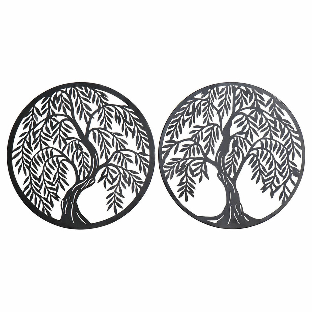 Wall Decoration DKD Home Decor Tree Metal (2 pcs) (40 x 1 x 40 cm)