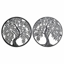 Decoración de Pared DKD Home Decor Árbol Metal (2 pcs) (40 x 1 x 40 cm)
