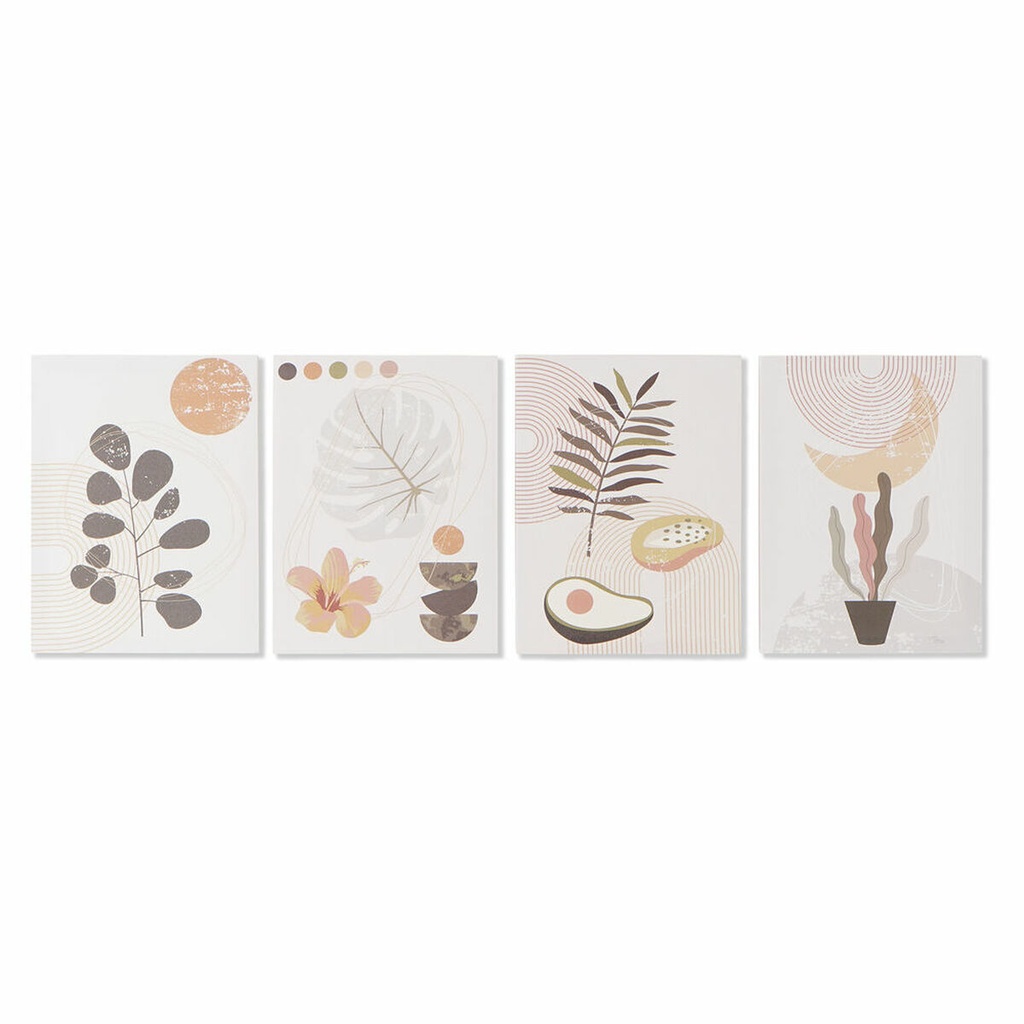 Cuadro DKD Home Decor S3018141 Flores (30 x 1,8 x 40 cm) (4 Unidades)